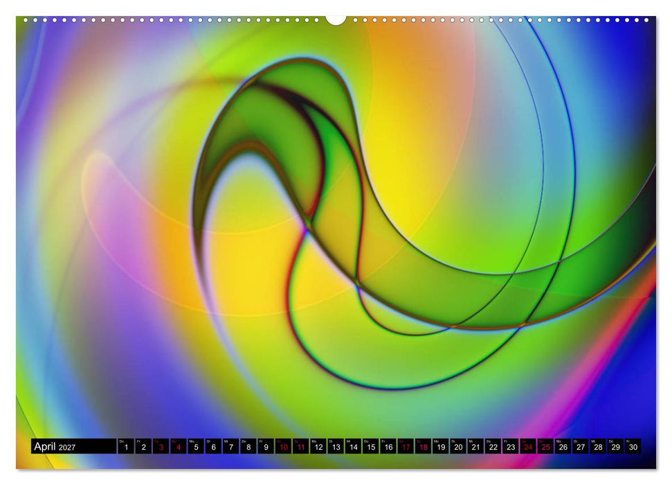 Lineare Strahlkraft - Wellen, Digitale Kunst (CALVENDO Wandkalender 2027)