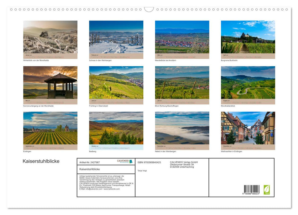 Kaiserstuhlblicke (CALVENDO Wandkalender 2027)