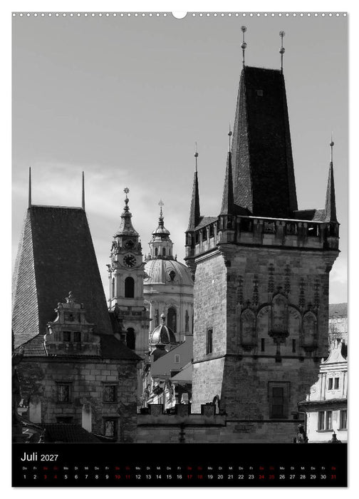 Prag - Die goldene Stadt in monochrom (CALVENDO Premium Wandkalender 2027)