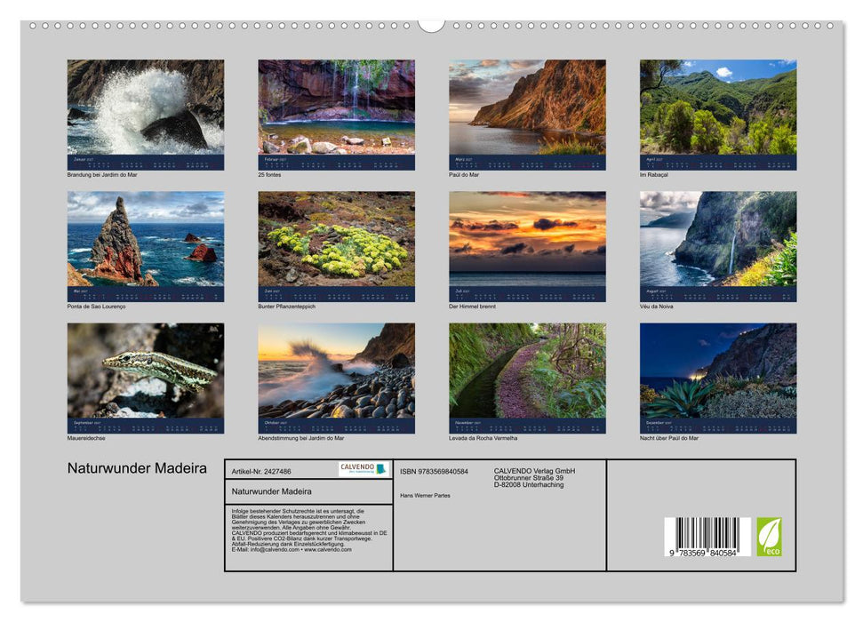 Naturwunder Madeira (CALVENDO Premium Wandkalender 2027)