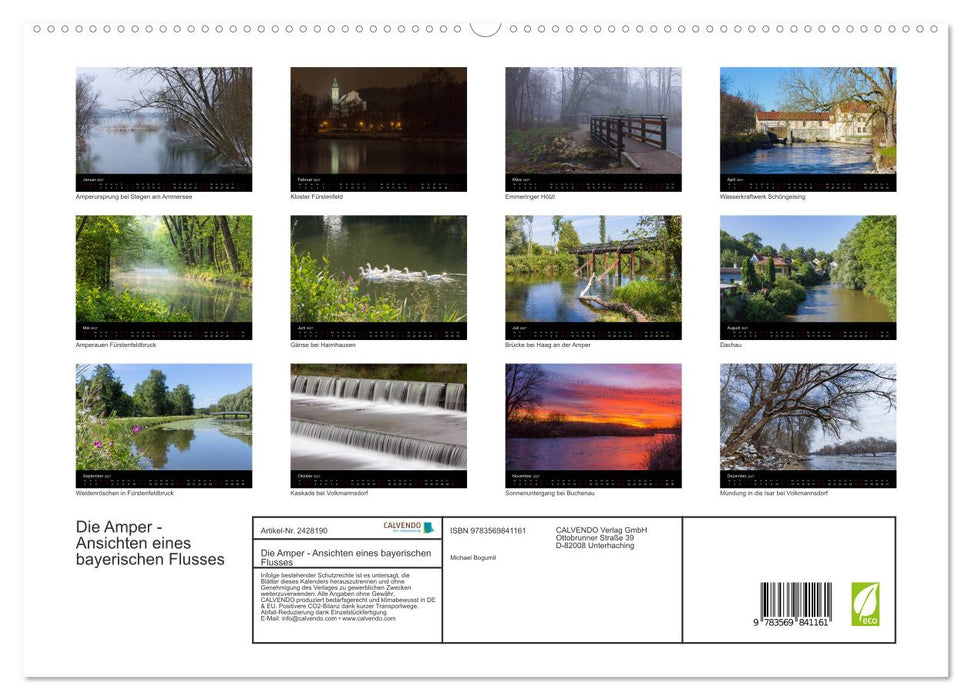 Die Amper - Ansichten eines bayerischen Flusses (CALVENDO Premium Wandkalender 2027)