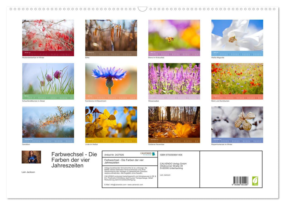Farbwechsel - Die Farben der vier Jahreszeiten (CALVENDO Wandkalender 2027)