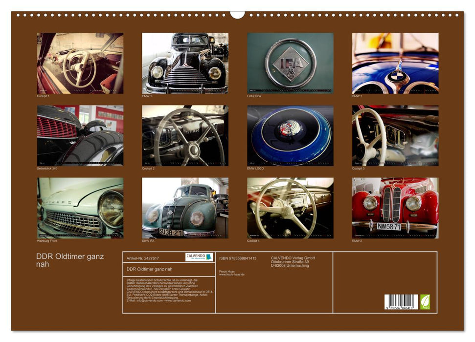 DDR Oldtimer ganz nah (CALVENDO Wandkalender 2027)