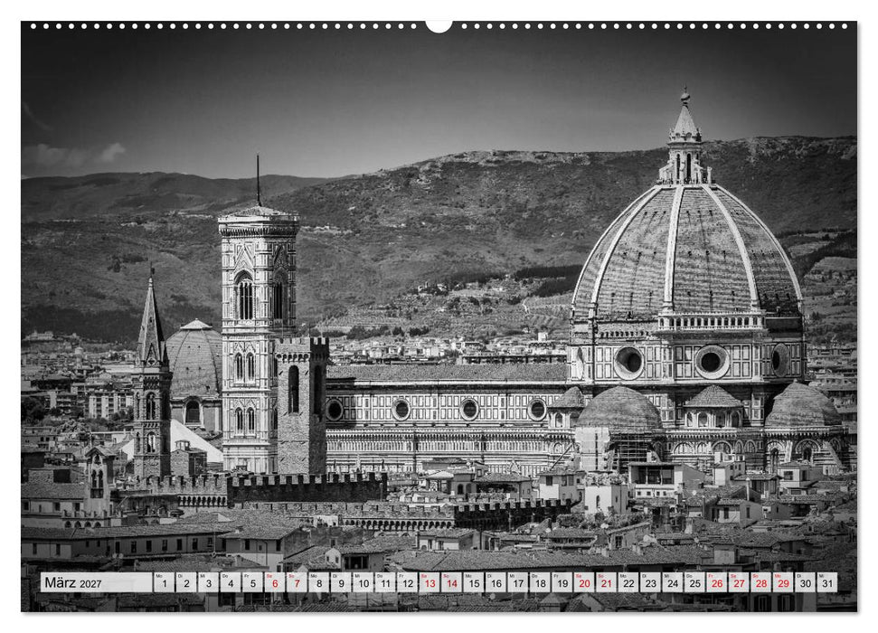 FLORENZ Monochrome Impressionen (CALVENDO Wandkalender 2027)