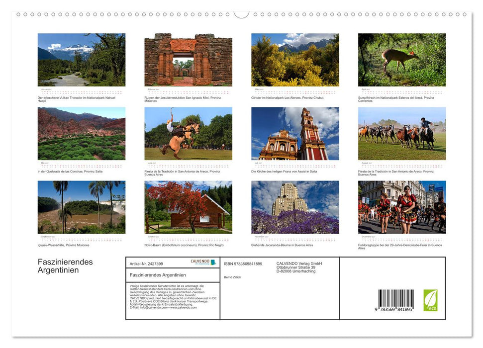 Faszinierendes Argentinien (CALVENDO Premium Wandkalender 2027)