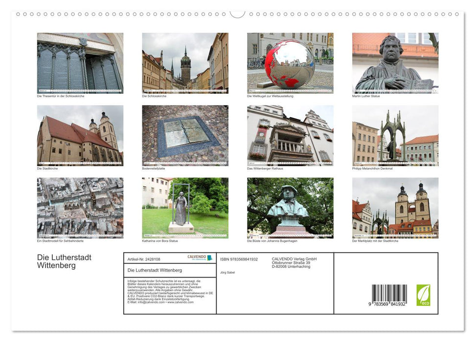 Die Lutherstadt Wittenberg (CALVENDO Premium Wandkalender 2027)