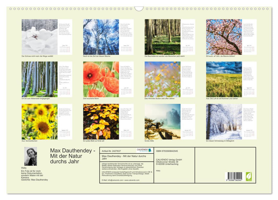 Max Dauthendey - Mit der Natur durchs Jahr (CALVENDO Wandkalender 2027)