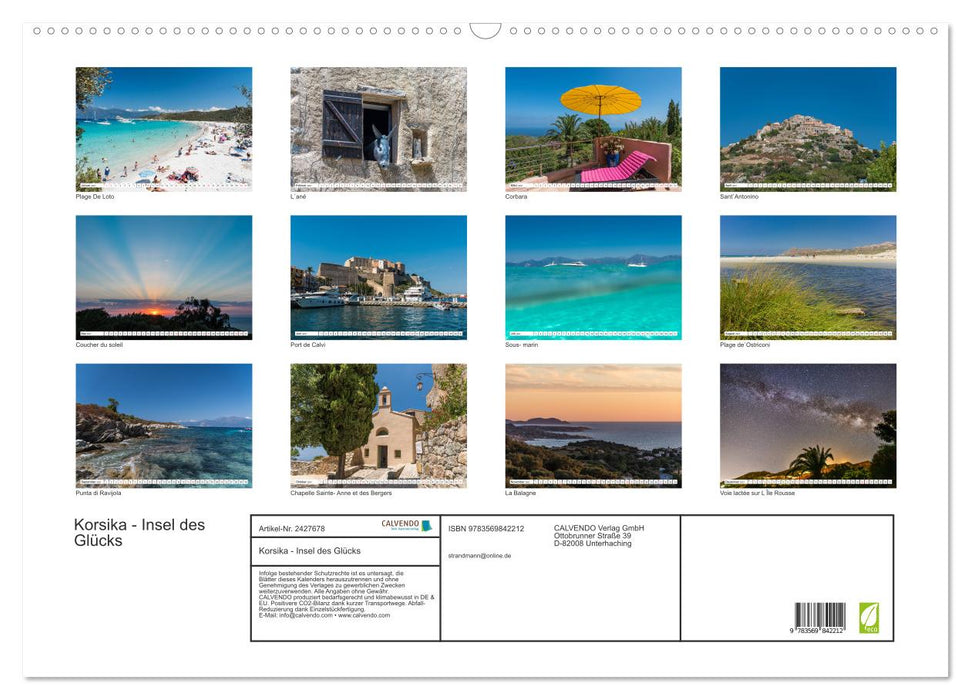 Korsika - Insel des Glücks (CALVENDO Wandkalender 2027)