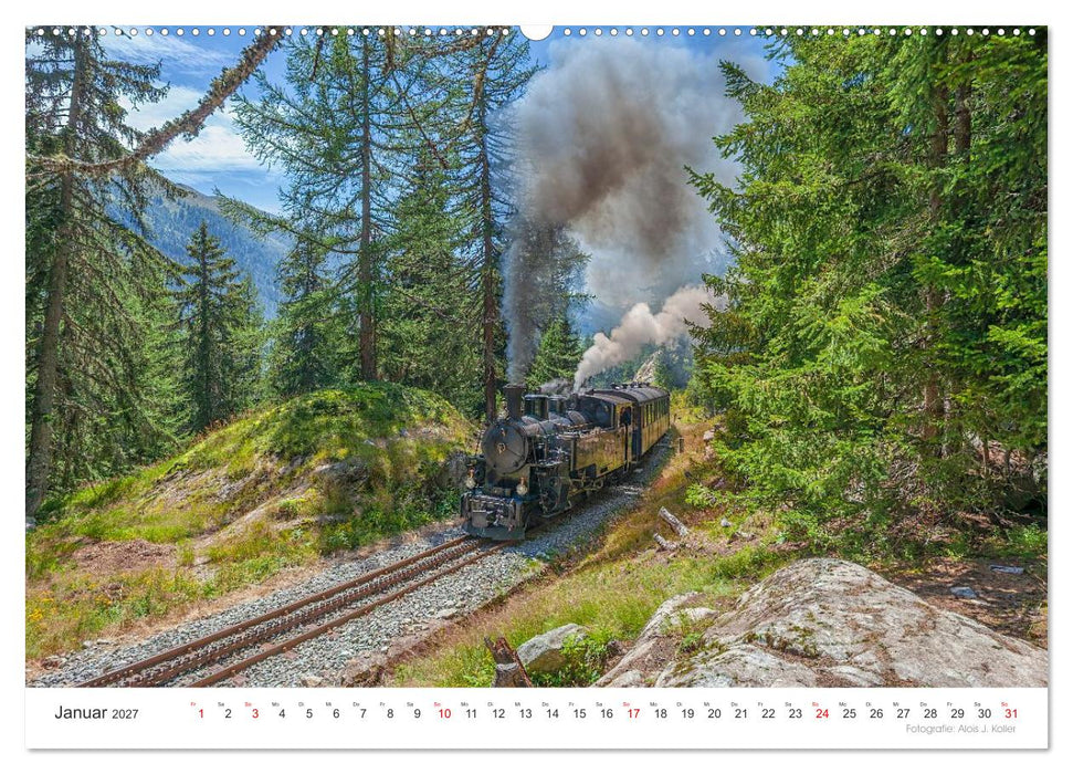 Mit Dampf am Furkapass (CALVENDO Premium Wandkalender 2027)
