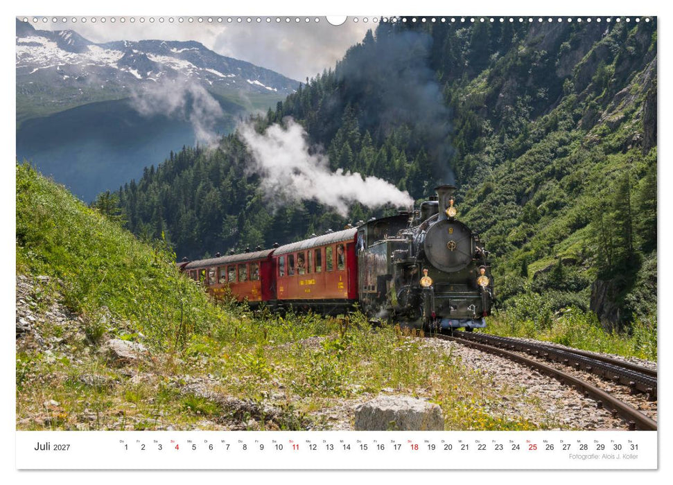 Mit Dampf am Furkapass (CALVENDO Premium Wandkalender 2027)