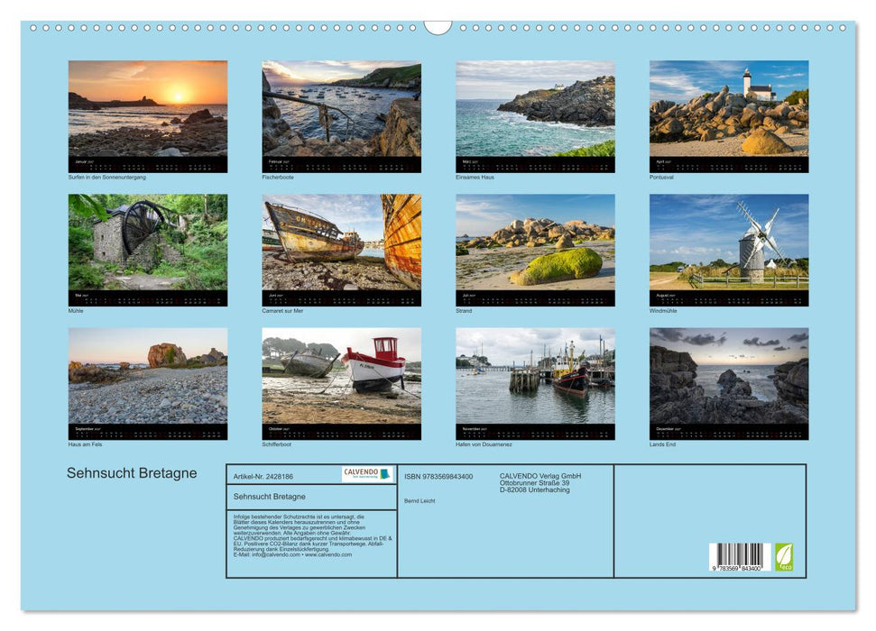 Sehnsucht Bretagne (CALVENDO Wandkalender 2027)