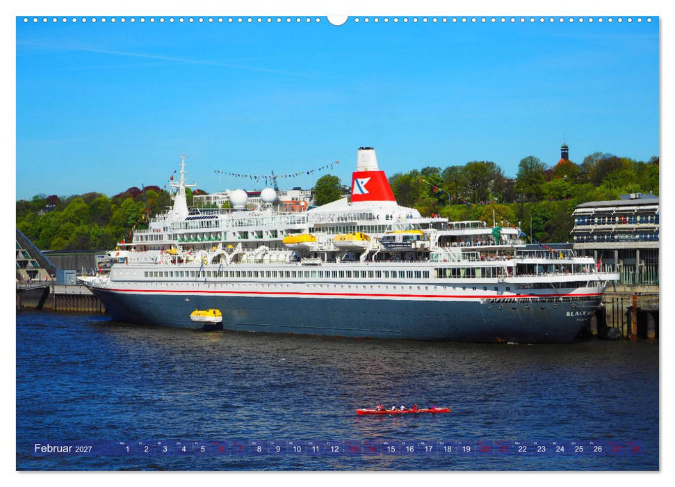 Kreuzfahrtschiffe zu Gast in Hamburg (CALVENDO Premium Wandkalender 2027)