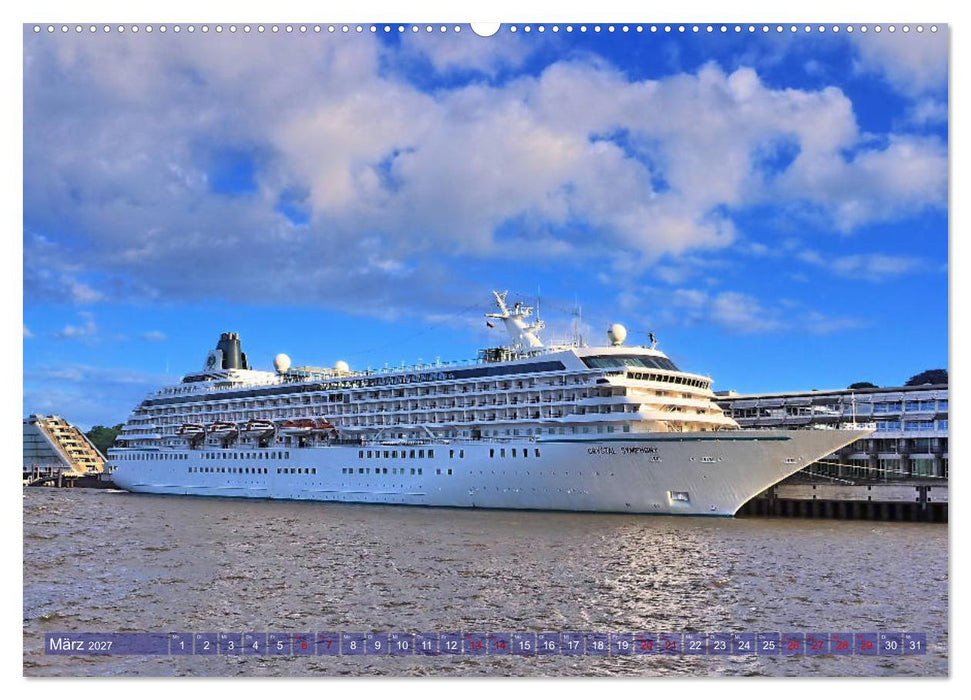 Kreuzfahrtschiffe zu Gast in Hamburg (CALVENDO Premium Wandkalender 2027)