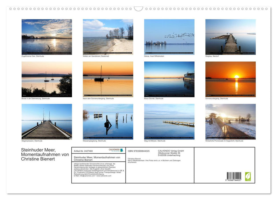 Steinhuder Meer, Momentaufnahmen von Christine Bienert (CALVENDO Wandkalender 2027)