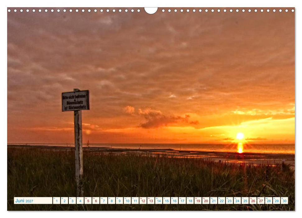 Sonnenuntergänge, an der Nordseeküste vor Cuxhaven (CALVENDO Wandkalender 2027)
