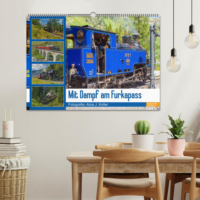 Mit Dampf am Furkapass (CALVENDO Wandkalender 2027)