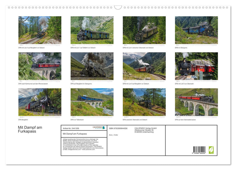 Mit Dampf am Furkapass (CALVENDO Wandkalender 2027)
