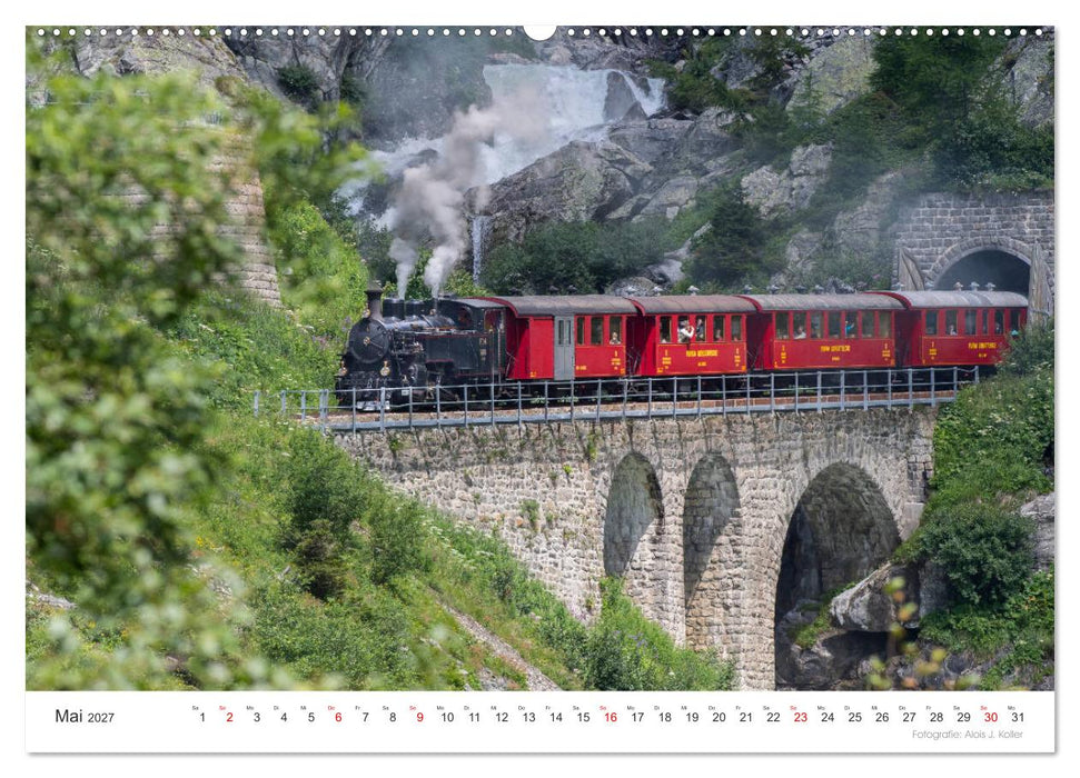 Mit Dampf am Furkapass (CALVENDO Wandkalender 2027)