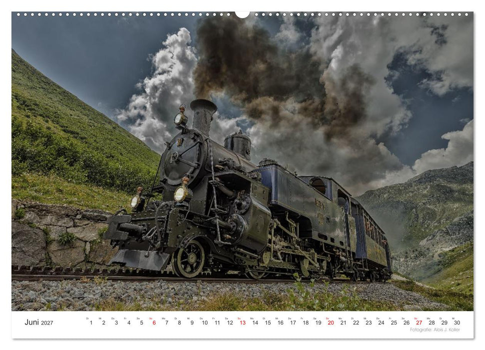 Mit Dampf am Furkapass (CALVENDO Wandkalender 2027)
