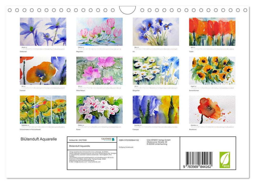 Blütenduft Aquarelle (CALVENDO Wandkalender 2027)