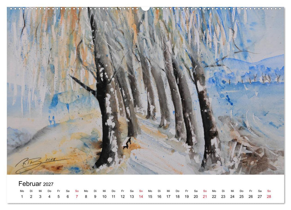 Landschafts-Aquarelle 2027 Roswita Ilona Baumann (CALVENDO Wandkalender 2027)
