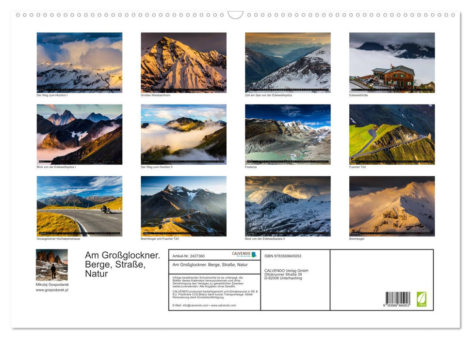 Am Großglockner. Berge, Straße, Natur (CALVENDO Wandkalender 2027)