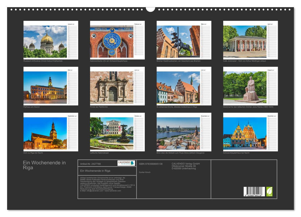 Ein Wochenende in Riga (CALVENDO Wandkalender 2027)