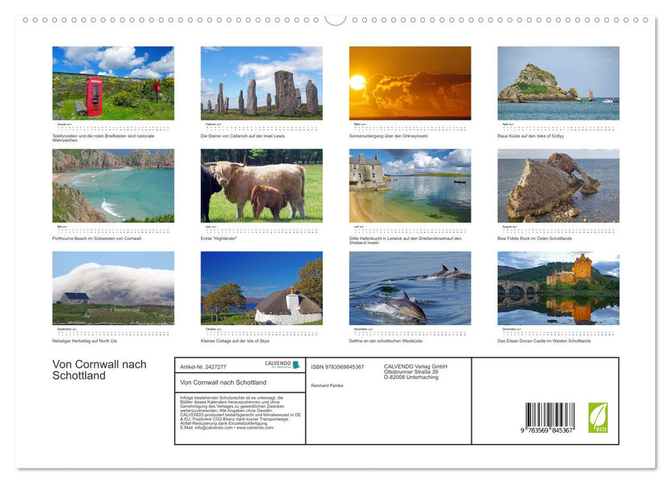 Von Cornwall nach Schottland (CALVENDO Premium Wandkalender 2027)