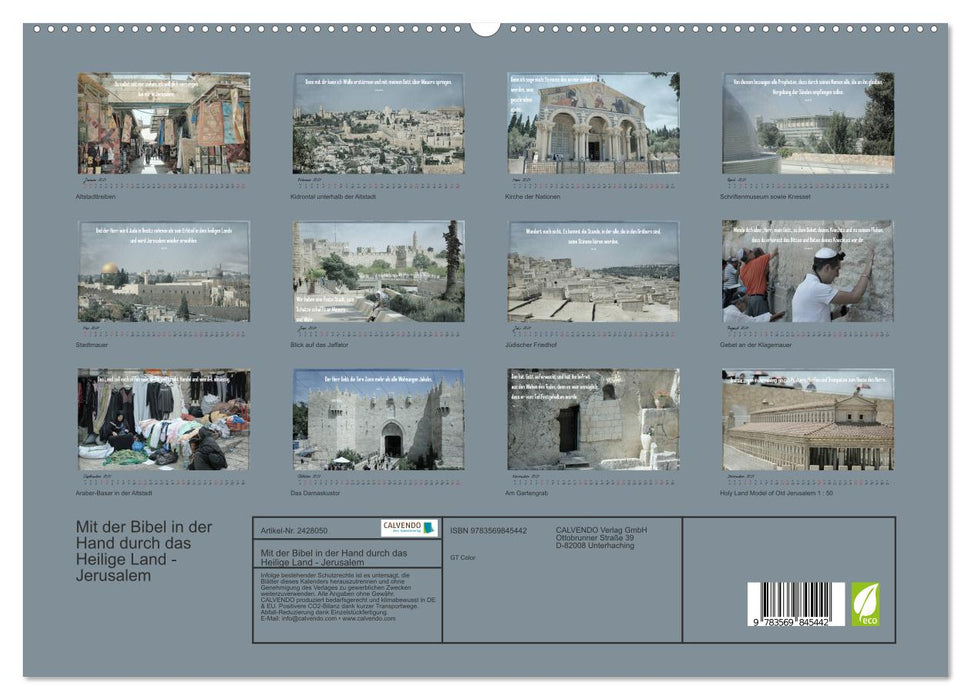 Mit der Bibel in der Hand durch das Heilige Land - Jerusalem (CALVENDO Premium Wandkalender 2027)