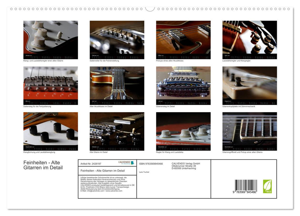 Feinheiten - Alte Gitarren im Detail (CALVENDO Premium Wandkalender 2027)