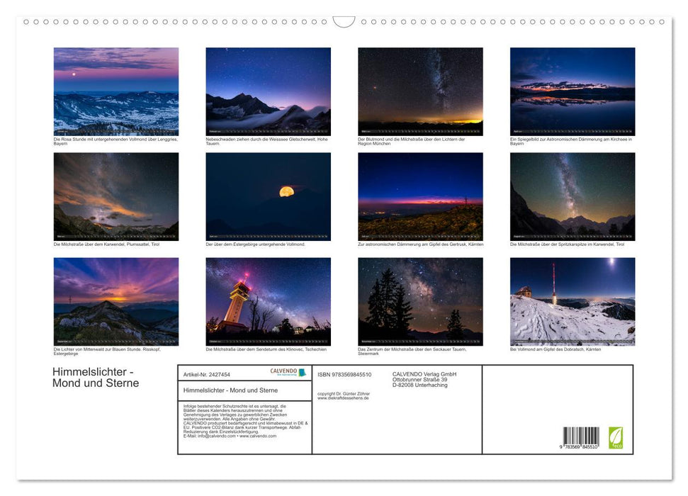 Himmelslichter - Mond und Sterne (CALVENDO Wandkalender 2027)