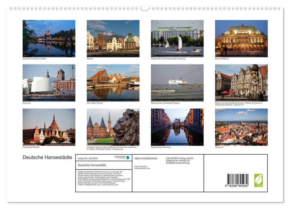 Deutsche Hansestädte (CALVENDO Premium Wandkalender 2027)