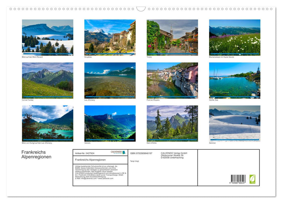 Frankreichs Alpenregionen (CALVENDO Wandkalender 2027)