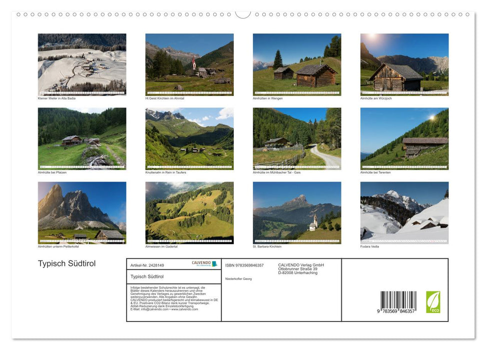 Typisch Südtirol (CALVENDO Premium Wandkalender 2027)