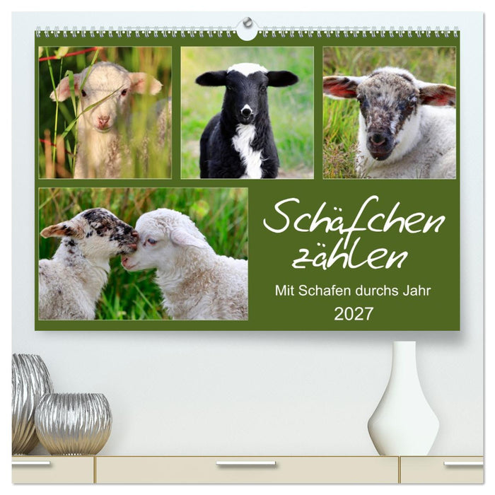 Schäfchen zählen - Mit Schafen durchs Jahr (CALVENDO Premium Wandkalender 2027)