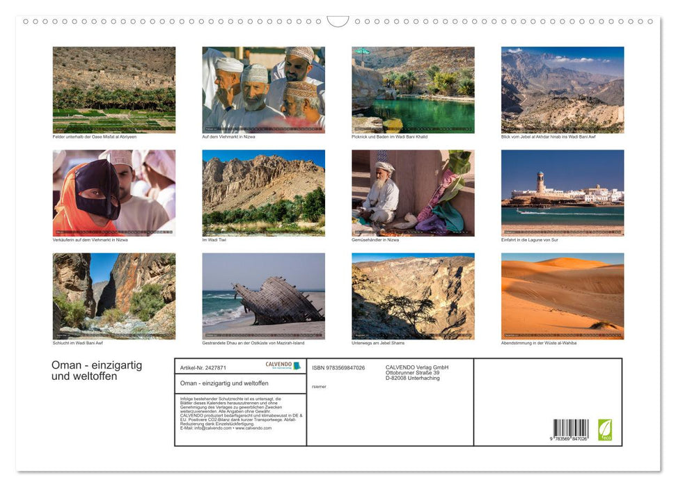 Oman - einzigartig und weltoffen (CALVENDO Wandkalender 2027)