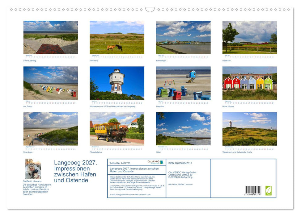 Langeoog 2027. Impressionen zwischen Hafen und Ostende (CALVENDO Wandkalender 2027)