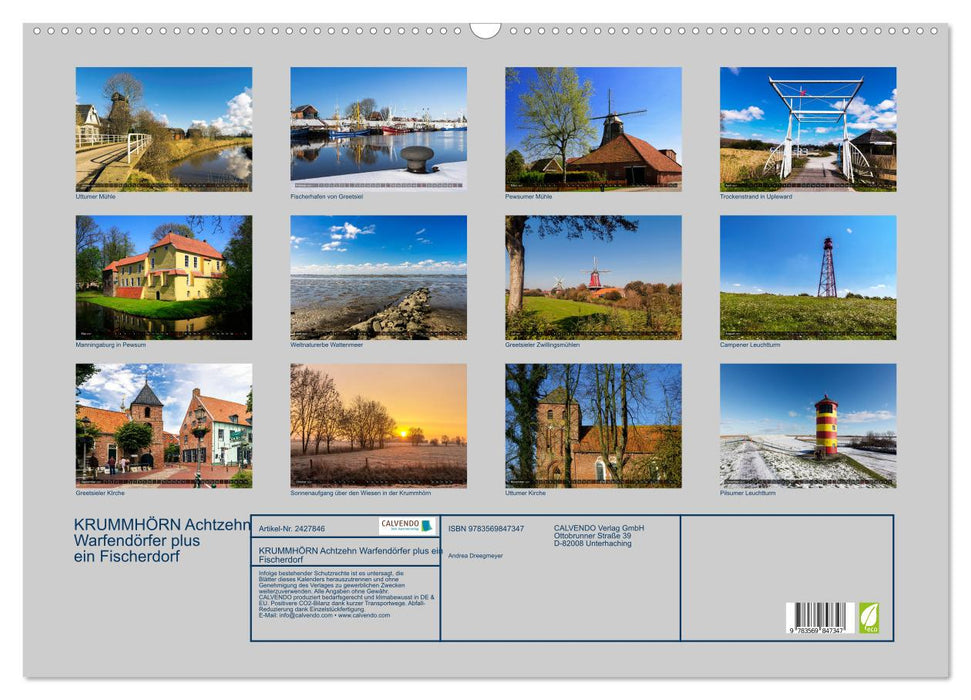 KRUMMHÖRN Achtzehn Warfendörfer plus ein Fischerdorf (CALVENDO Wandkalender 2027)