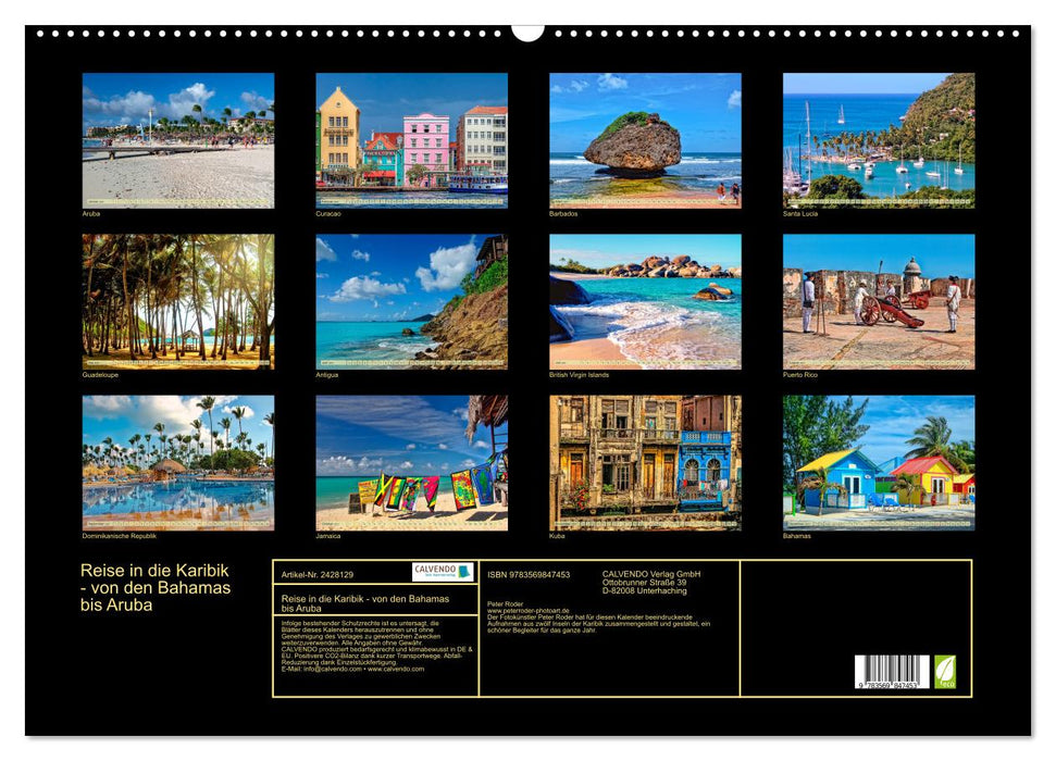 Reise in die Karibik - von den Bahamas bis Aruba (CALVENDO Wandkalender 2027)