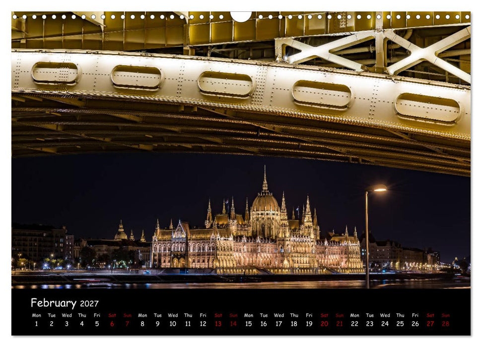 Danube River Nightlights (CALVENDO Monthly Calendar 2027)