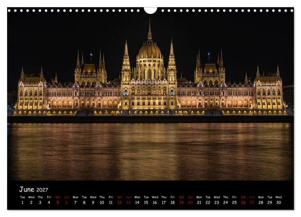 Danube River Nightlights (CALVENDO Monthly Calendar 2027)
