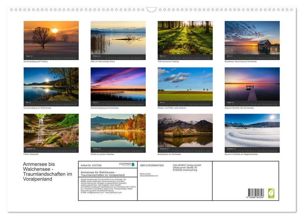 Ammersee bis Walchensee - Traumlandschaften im Voralpenland (CALVENDO Wandkalender 2027)