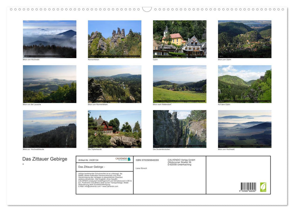 Das Zittauer Gebirge - (CALVENDO Wandkalender 2027)