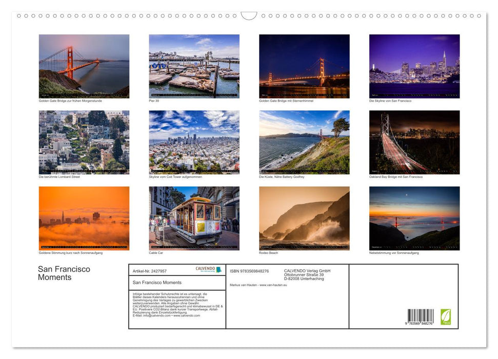 San Francisco Moments (CALVENDO Wandkalender 2027)