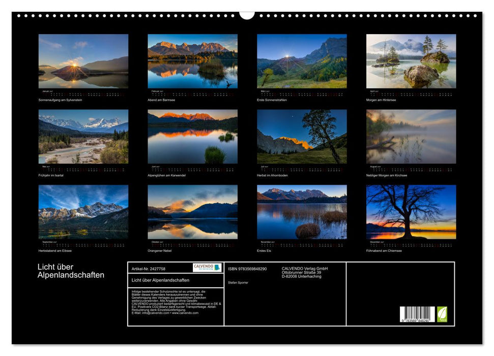 Licht über Alpenlandschaften (CALVENDO Wandkalender 2027)