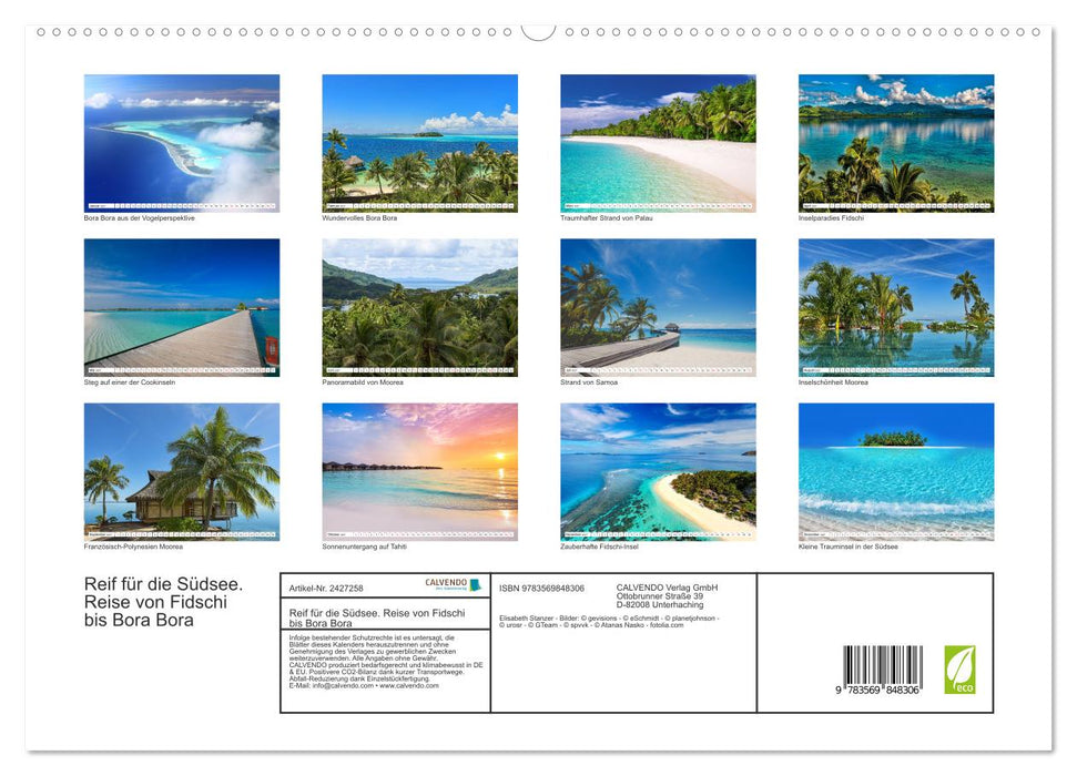Reif für die Südsee. Reise von Fidschi bis Bora Bora (CALVENDO Premium Wandkalender 2027)