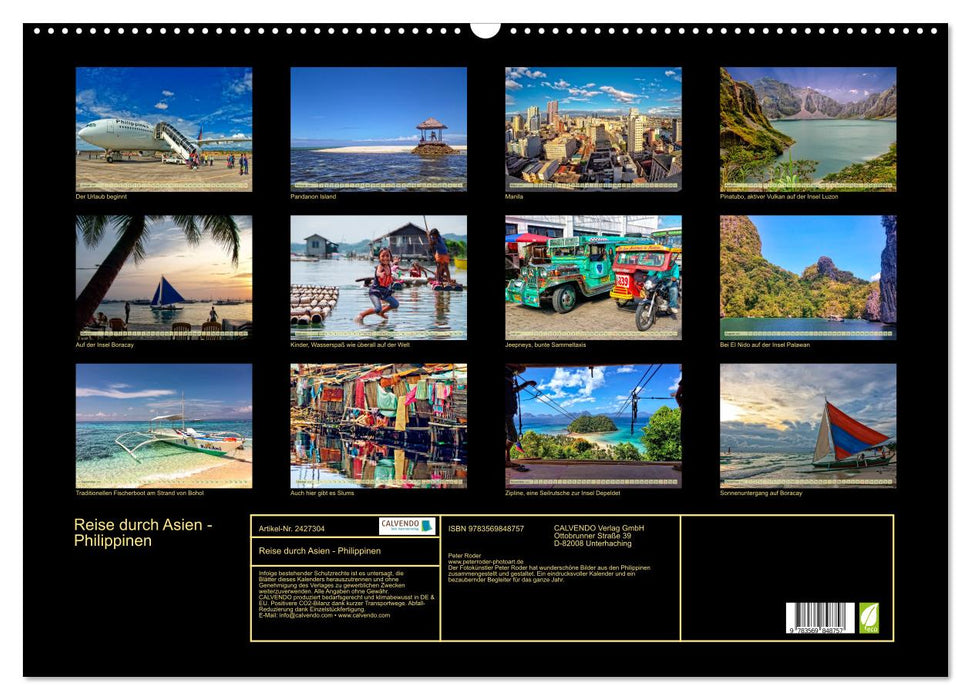Reise durch Asien - Philippinen (CALVENDO Wandkalender 2027)