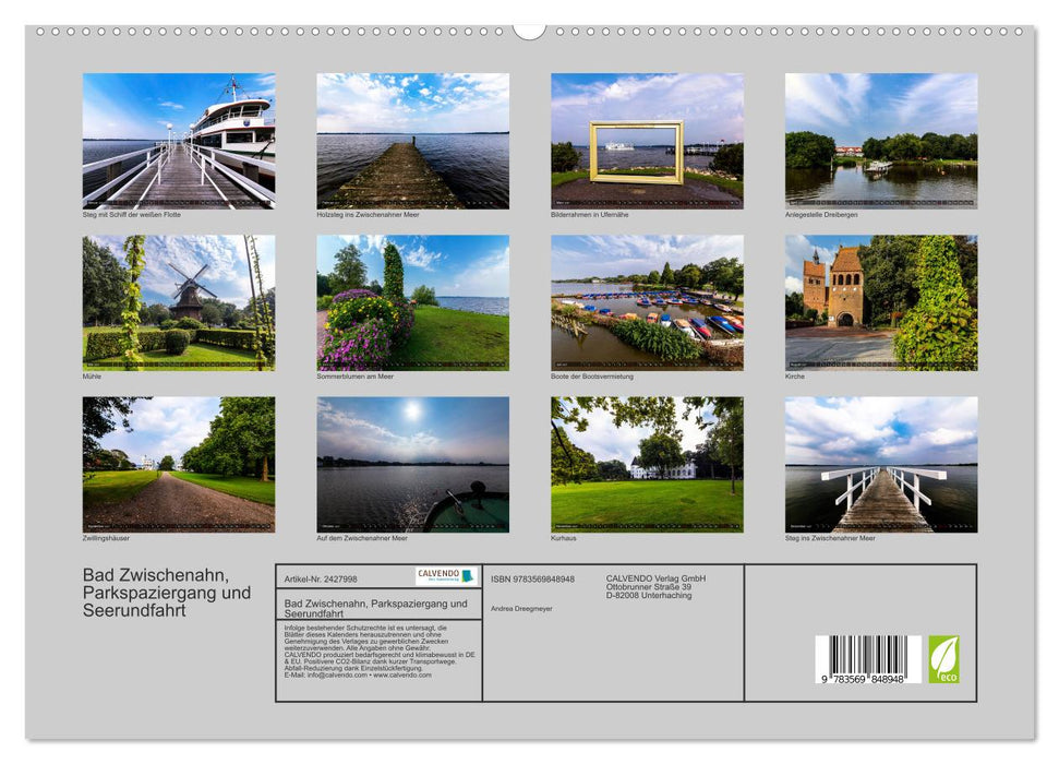 Bad Zwischenahn, Parkspaziergang und Seerundfahrt (CALVENDO Premium Wandkalender 2027)