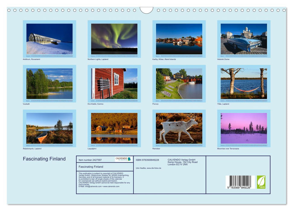 Fascinating Finland (CALVENDO Monthly Calendar 2027)
