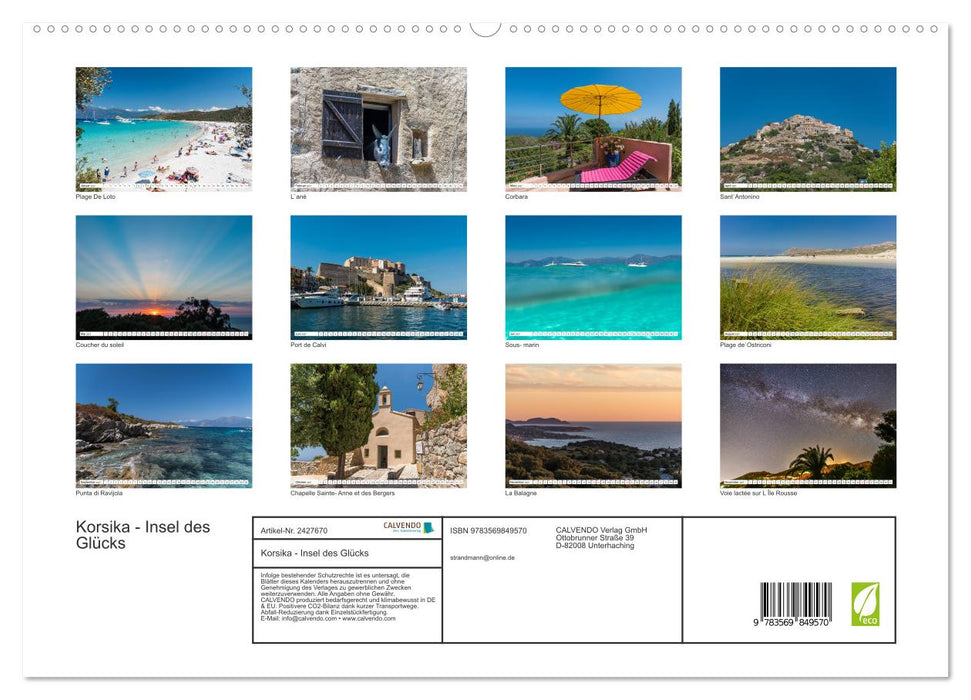 Korsika - Insel des Glücks (CALVENDO Premium Wandkalender 2027)